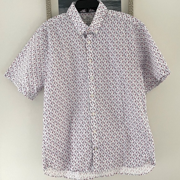 JoS.A.Bank Tailored SS Button-Down Flamingo Shirt - Picture 2 of 11